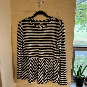 Long sleeve striped top